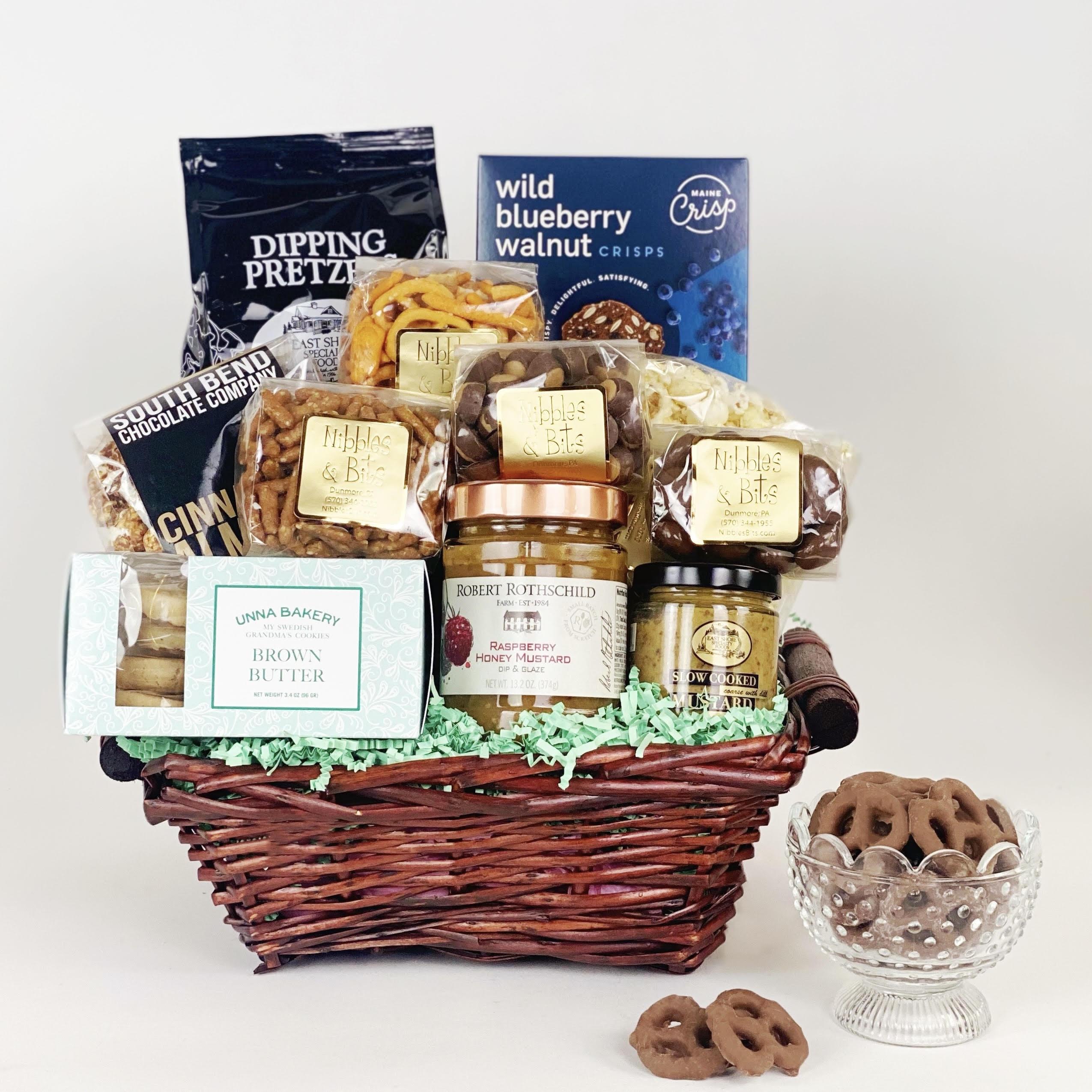 Sweet and Savory Valentine Basket – A Gift Basket Full by Carolina